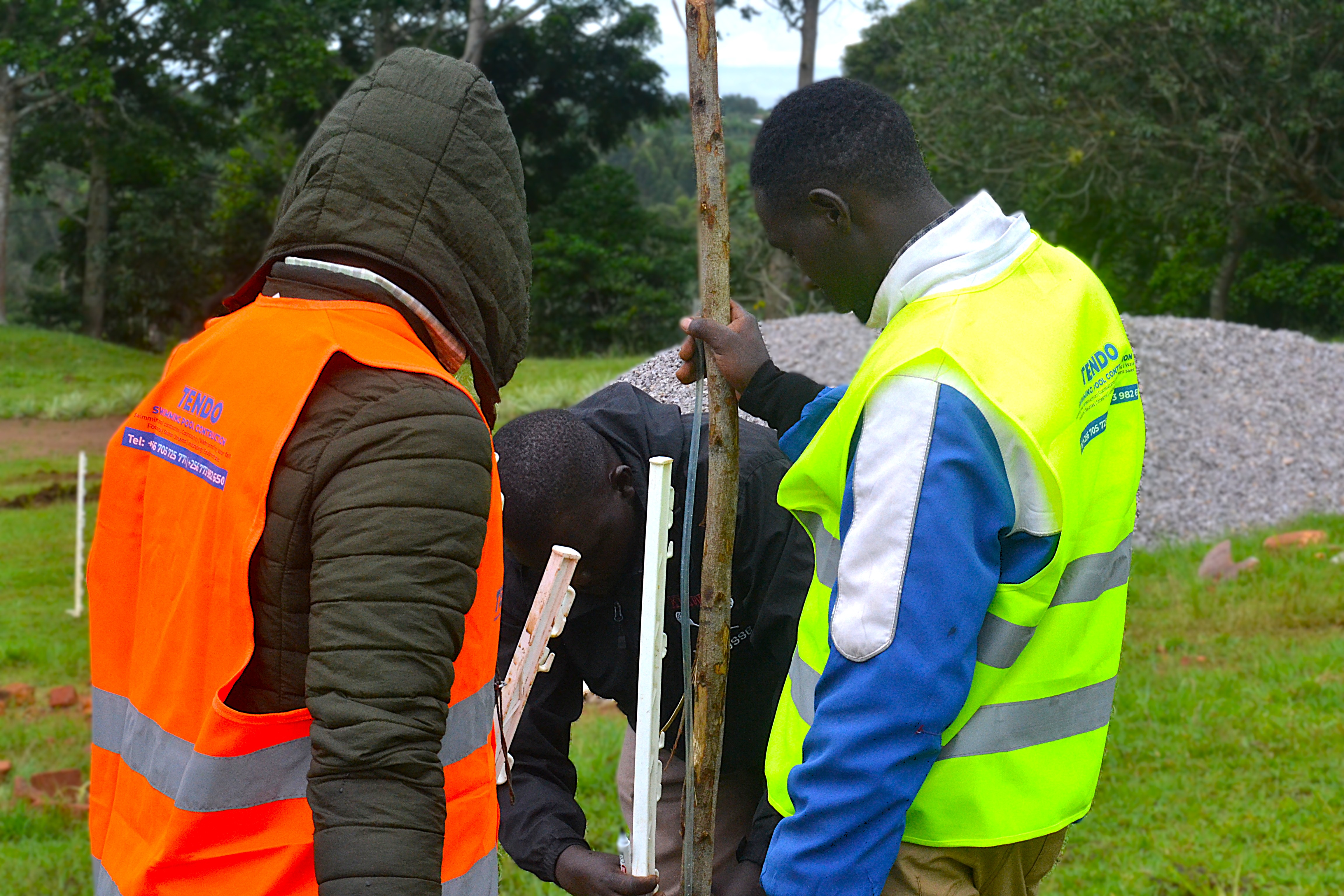 Construction professionals at work